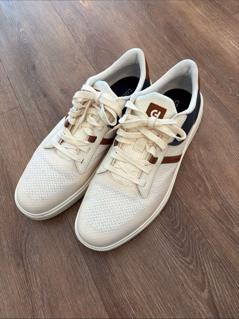 Cole Haan Grand Crosscourt Winner Sneakers - Cream & Blue size 13 - Picture 2 of 7